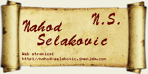 Nahod Selaković vizit kartica
